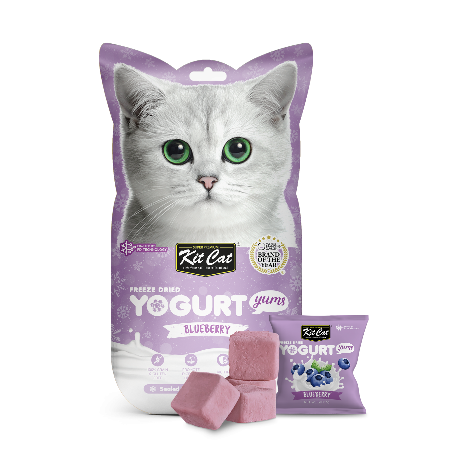 Kit Cat Freeze Dried Yogurt Yums Blueberry - Kit Cat International Pte Ltd