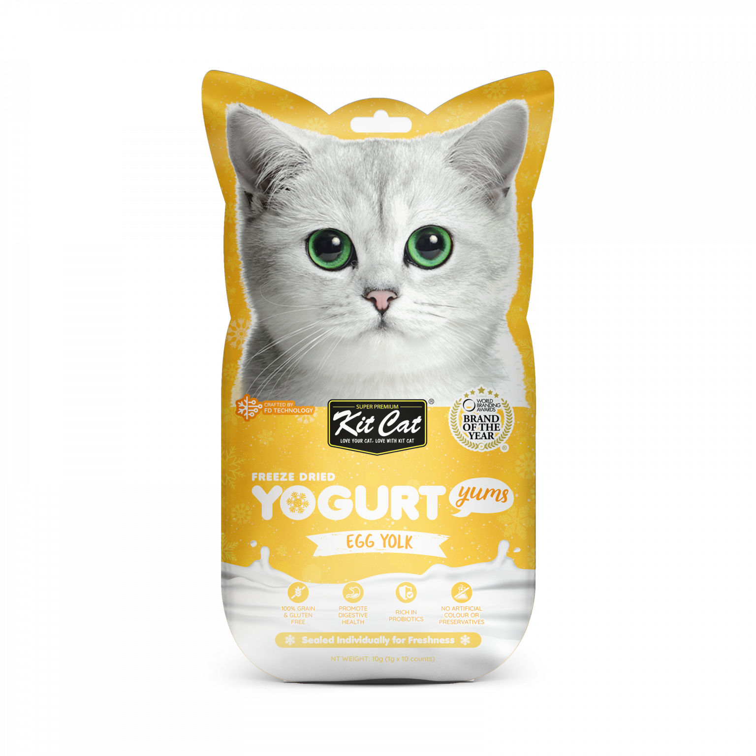 Kit Cat Freeze Dried Yogurt Yums Egg Yolk - Kit Cat International Pte Ltd 