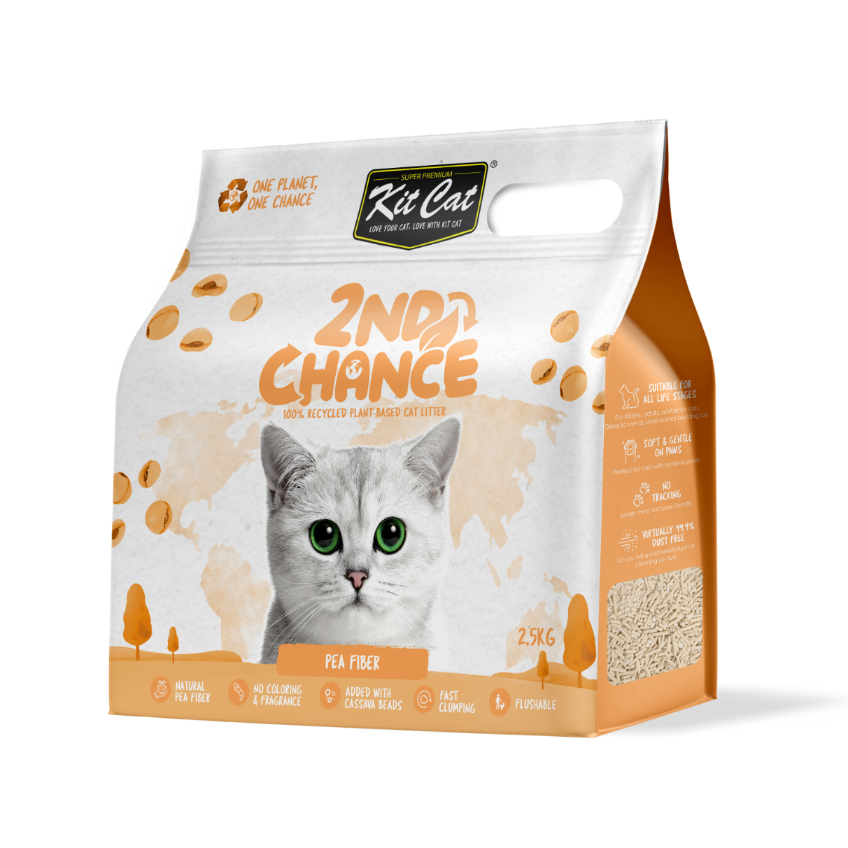 Kit Cat 2nd Chance Plant Based Cat Litter Pea Fiber 2.5KG Kit