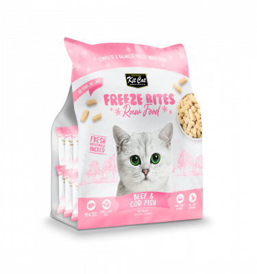Kit Cat Freeze Bites Raw Food - Beef & Codfish