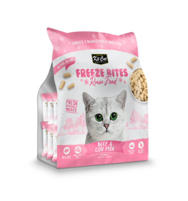 Kit Cat Freeze Bites Raw Food Beef & Cod Fish